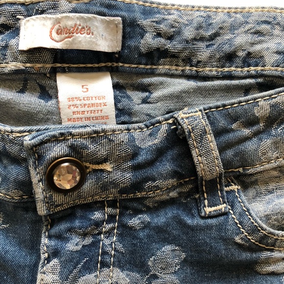 ✅4-20$ Jean Shorts flower pattern size 5 boho - Picture 4 of 5
